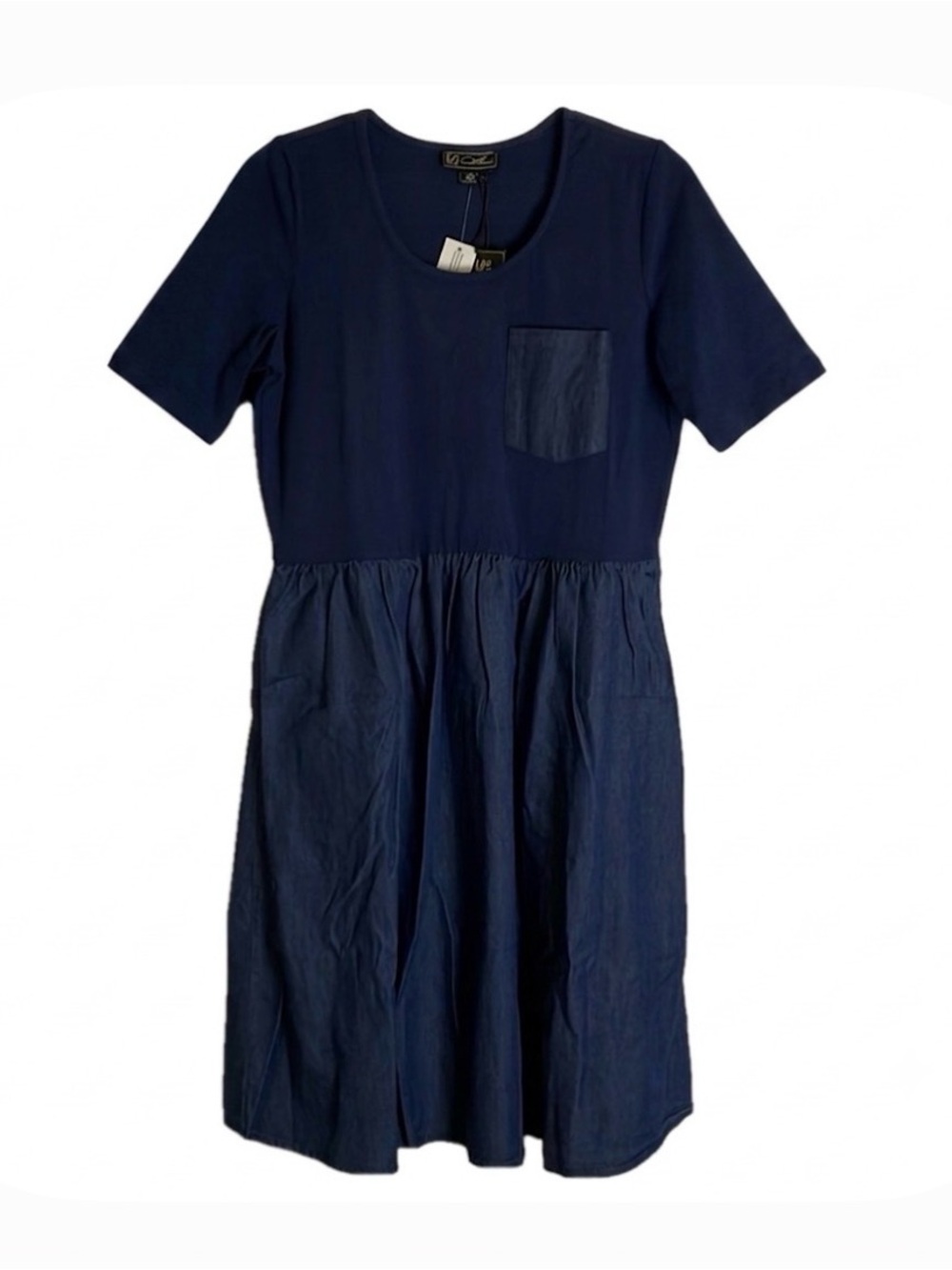DG2 SoftCell by DIANE GILMAN Fit & Flare Midi Dress, Women’s M, Blue